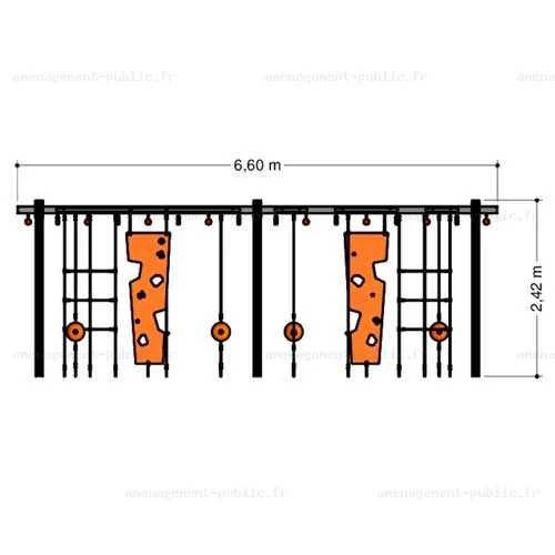 Structure de parcours d’obstacles extérieur
